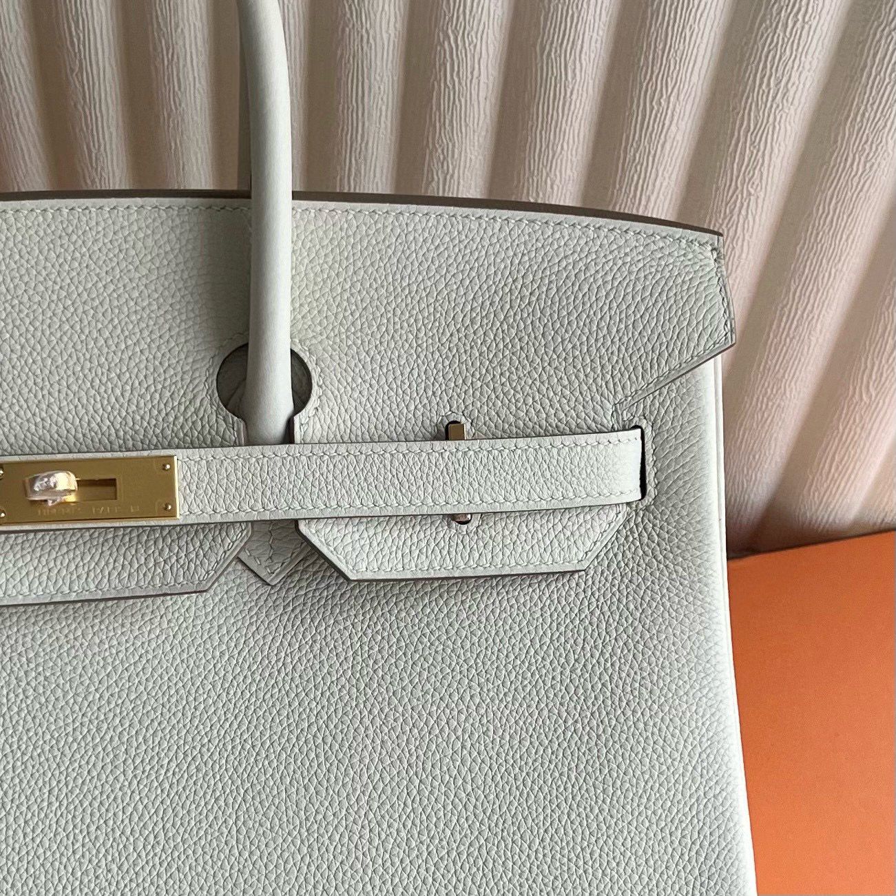 Hermes Birkin 35 Retourne Handmade Bag in Mushroom Clemence Leather - Image 3