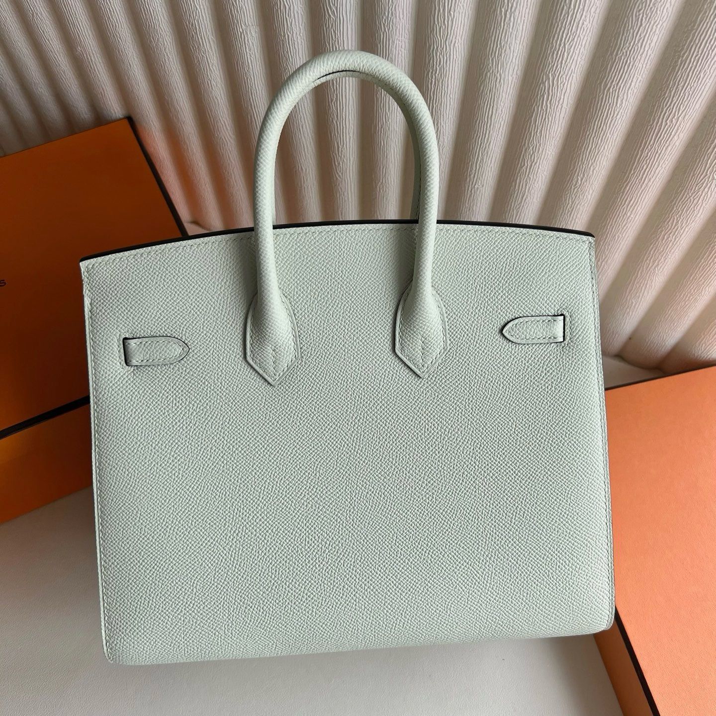 Hermes Birkin 25 Sellier Handmade Bag in Vert Fizz Epsom Calfskin - Image 10