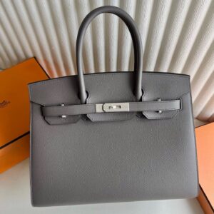 Hermes Birkin 30 Sellier Handmade Bag in Etain Epsom Calfskin