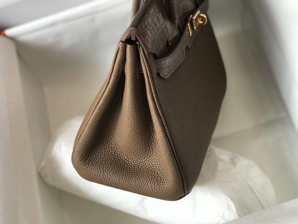 Hermes Touch Birkin 25cm Limited Edition Taupe Bag - Image 6