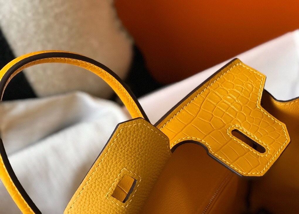 Hermes Touch Birkin 30cm Limited Edition Yellow Bag - Image 7