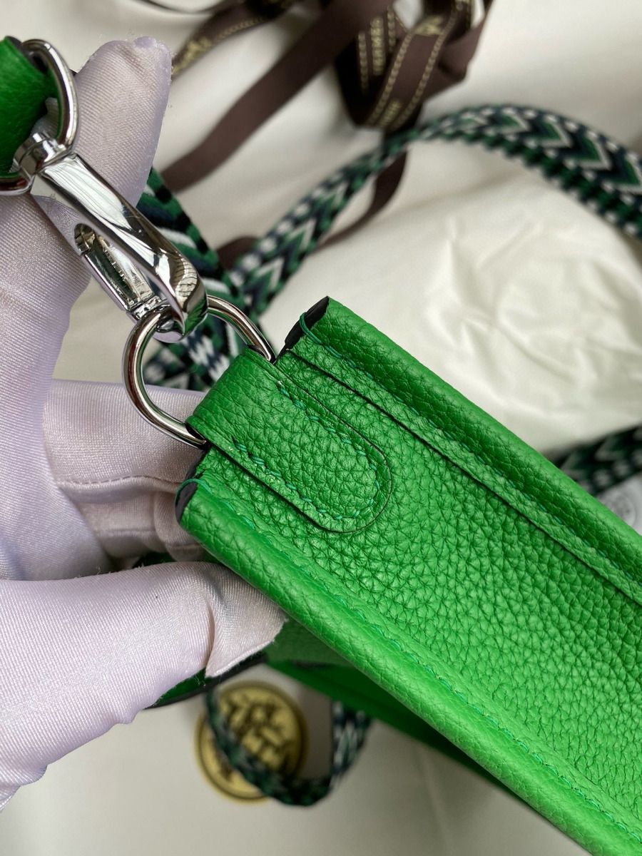 Hermes Evelyne Mini Handmade Bag in Bamboo Clemence Leather - Image 6