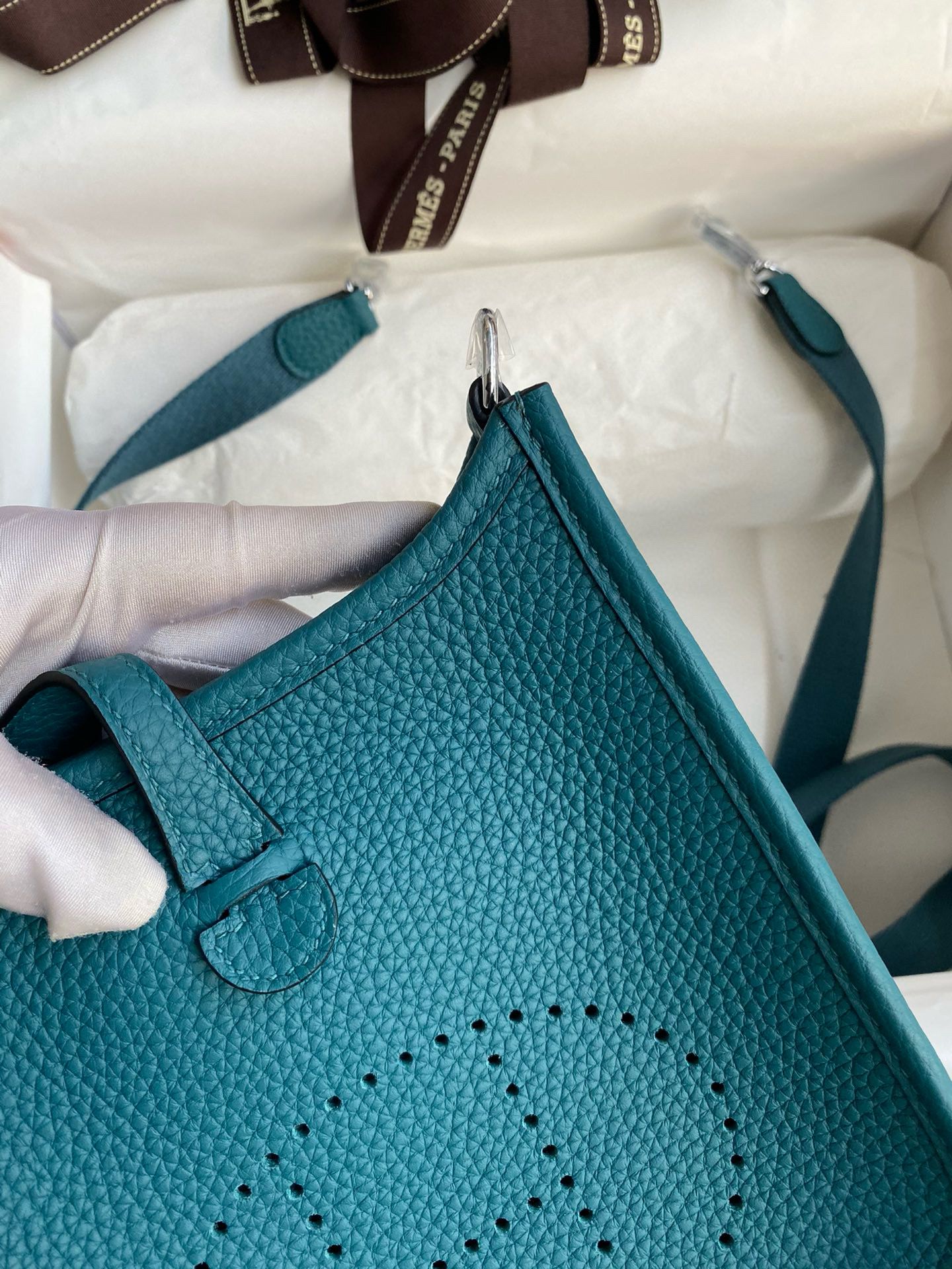 Hermes Evelyne Mini Handmade Bag in Colvert Clemence Leather - Image 10