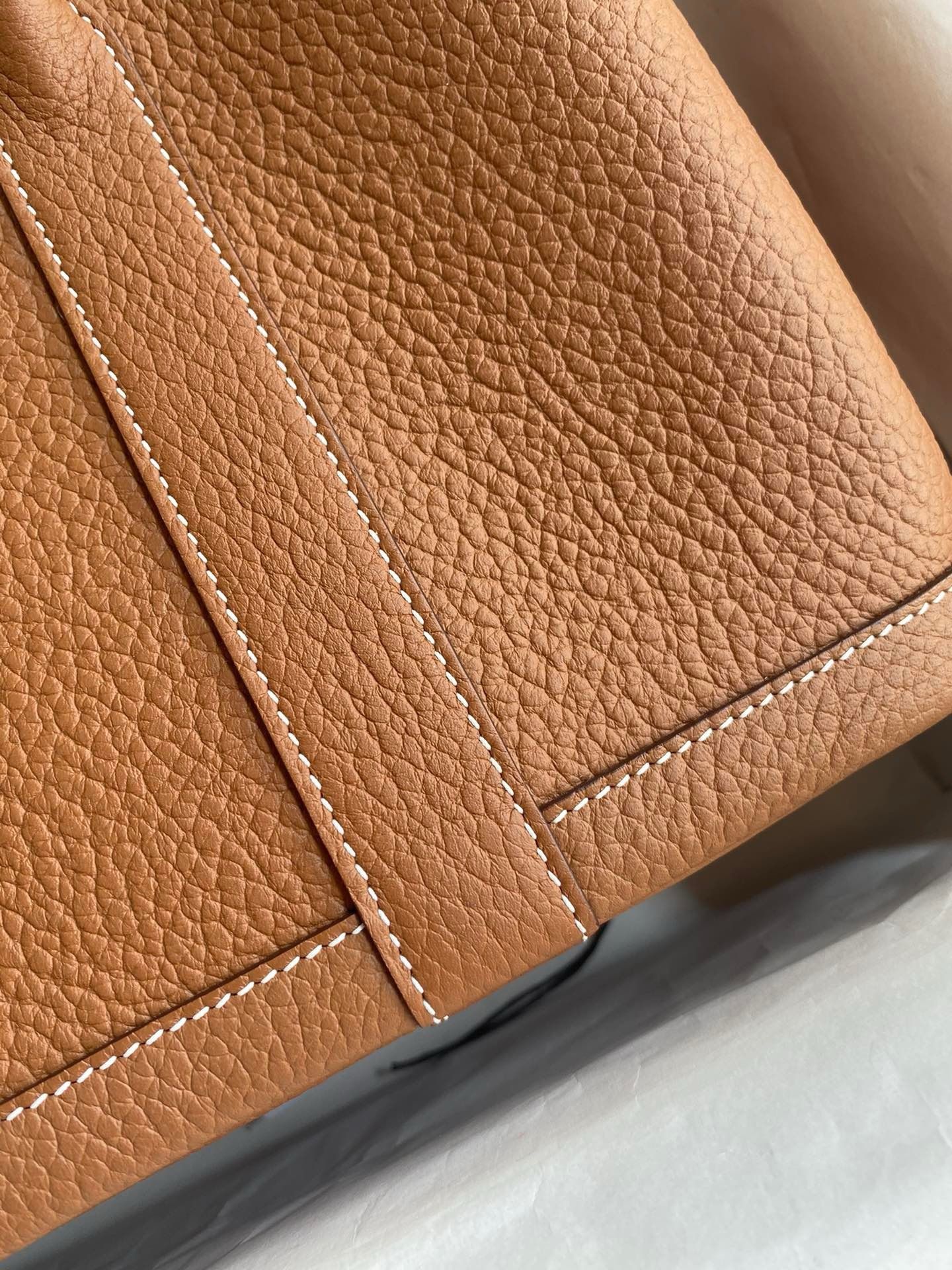 Hermes Garden Party 30 Handmade Bag in Gold Negonda Leather - Image 4