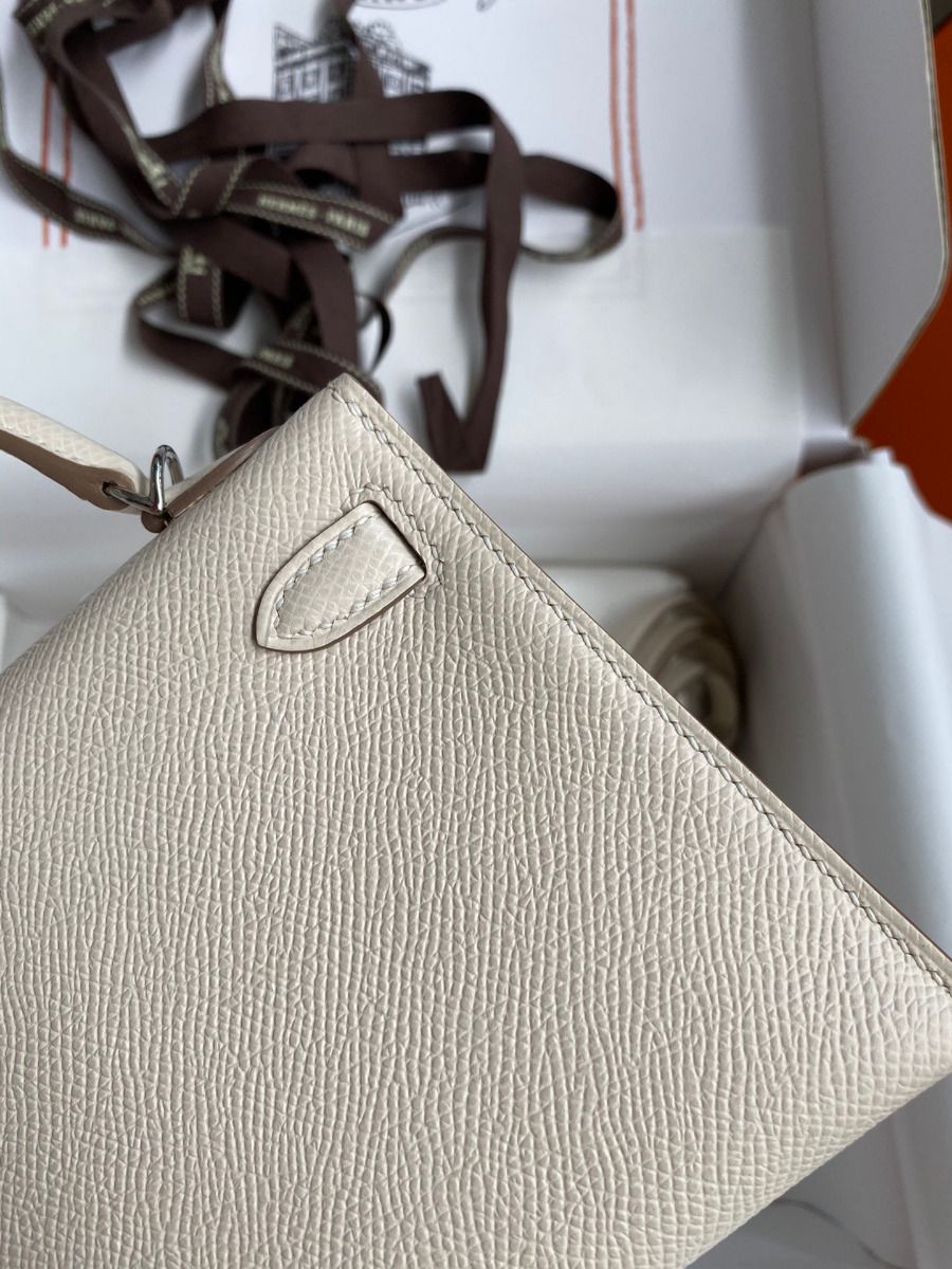 Hermes Kelly Mini II Sellier Handmade Bag In Craie Epsom Calfskin - Image 6