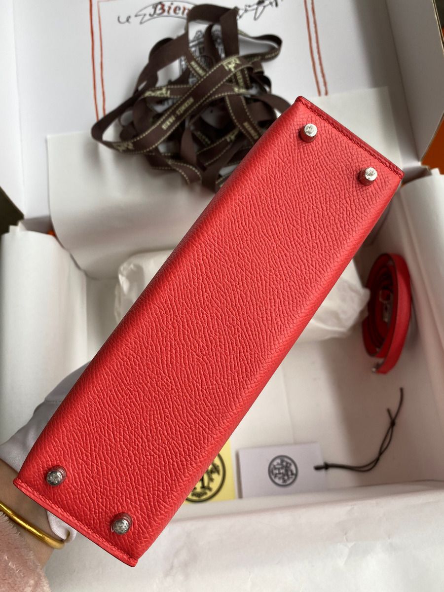 Hermes Kelly Mini II Sellier Handmade Bag In Piment Epsom Calfskin - Image 4