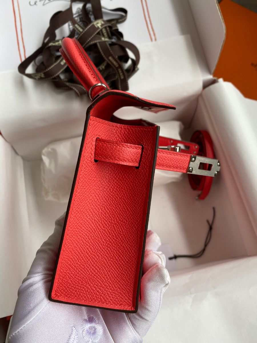 Hermes Kelly Mini II Sellier Handmade Bag In Piment Epsom Calfskin - Image 7
