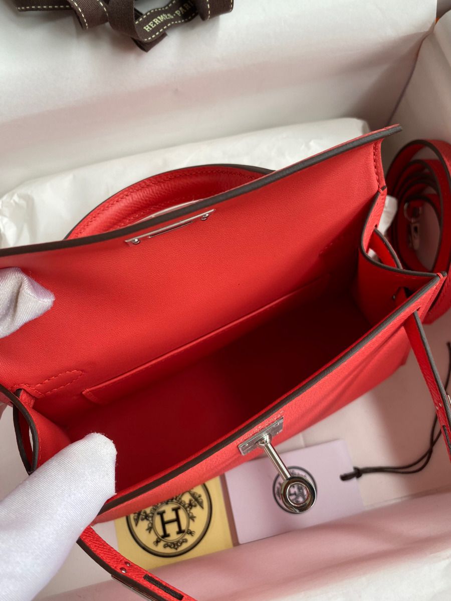Hermes Kelly Mini II Sellier Handmade Bag In Piment Epsom Calfskin - Image 10