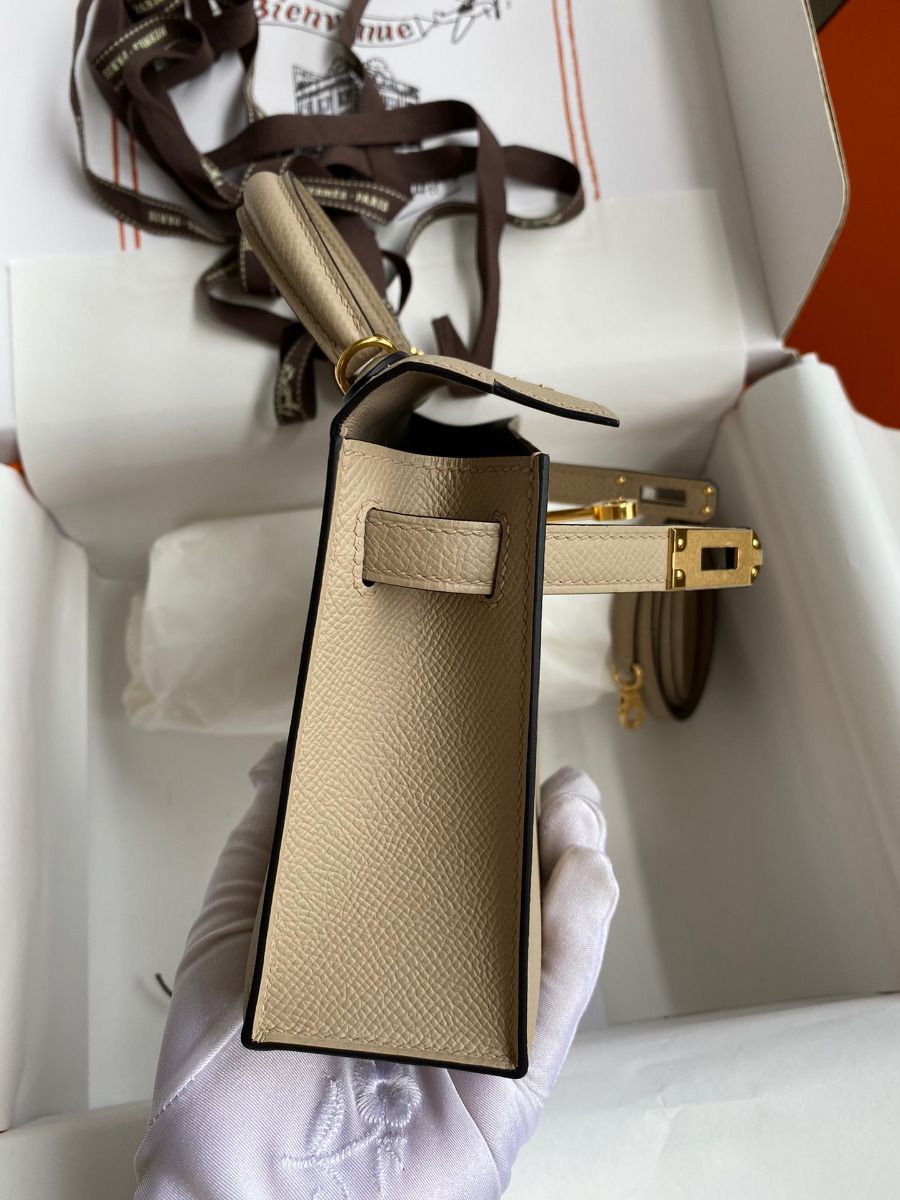 Hermes Kelly Mini II Sellier Handmade Bag In Trench Epsom Calfskin - Image 7