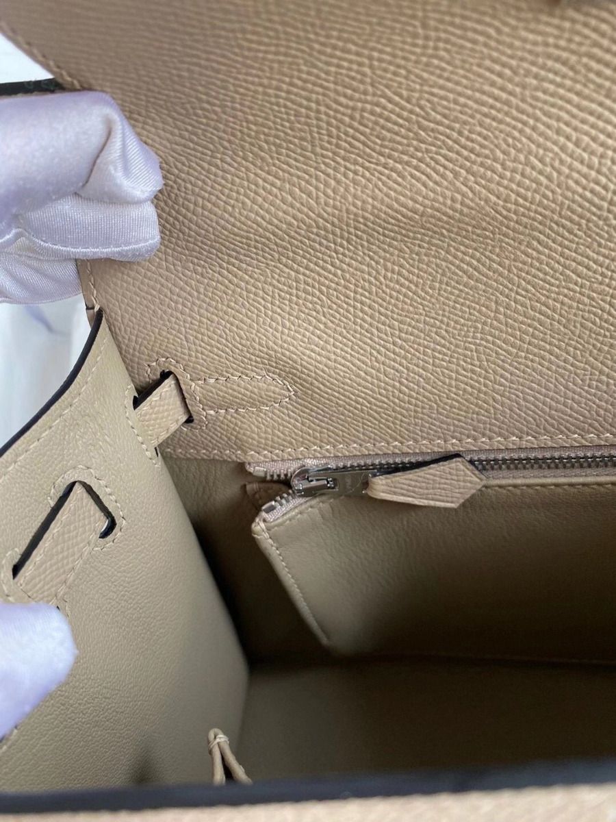 Hermes Kelly Sellier 25 Handmade Bag In Trench Epsom Calfskin - Image 10