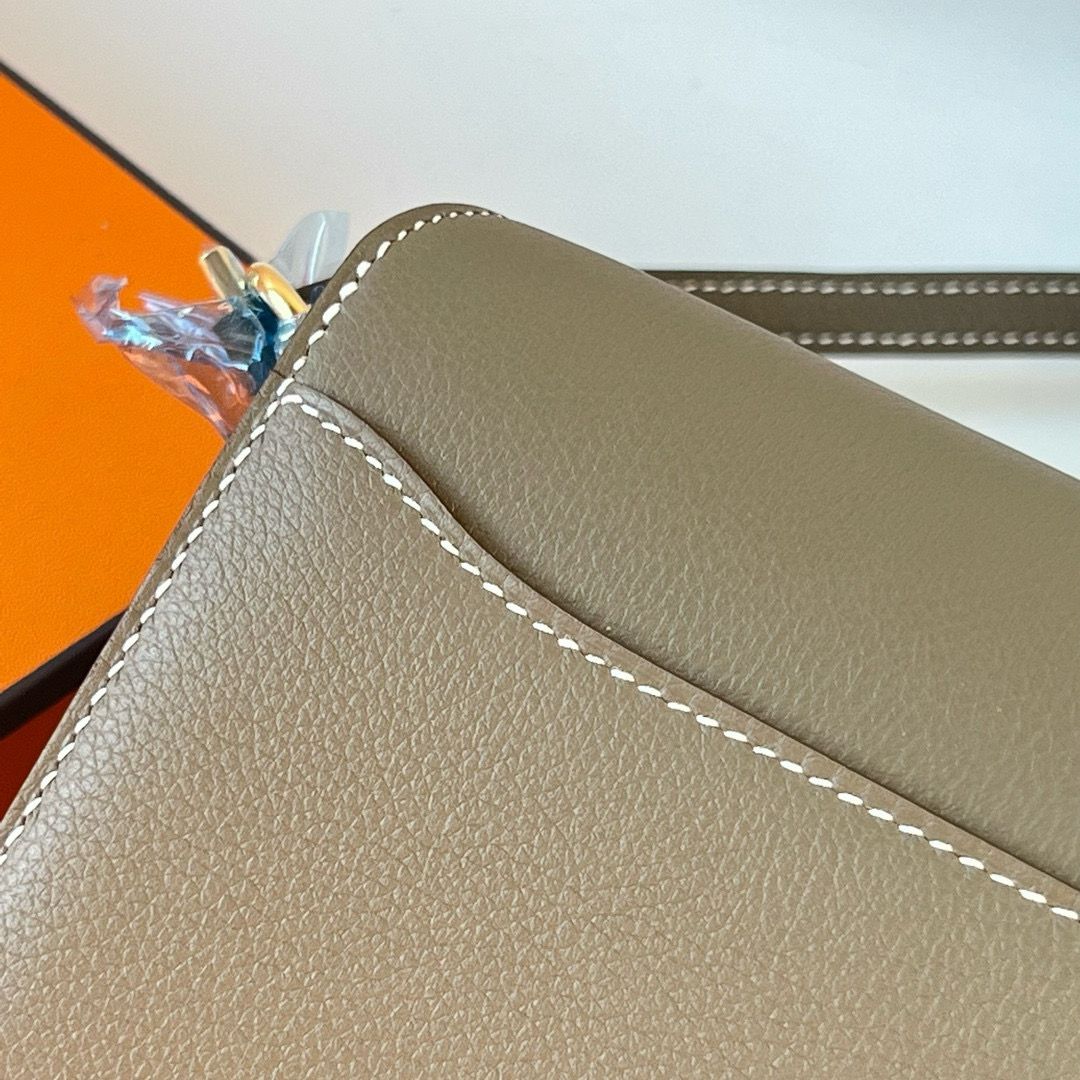 Hermes Roulis Mini 18 Bag in Taupe Evercolor Calfskin - Image 7