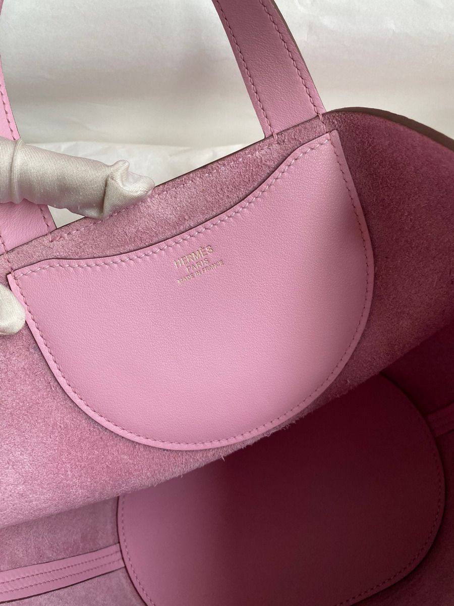 Hermes In The Loop 18 Handmade Bag in Mauve Sylvestre Clemence Leather - Image 7