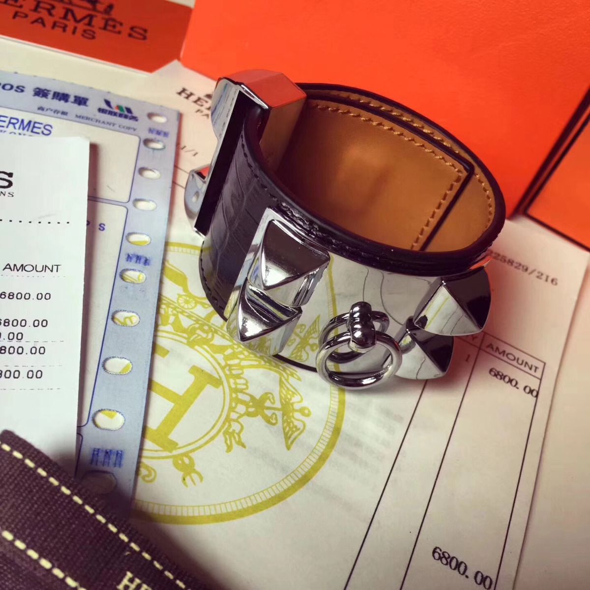 Hermes Black Crocodile Collier de Chien Bracelet Size S - Image 3