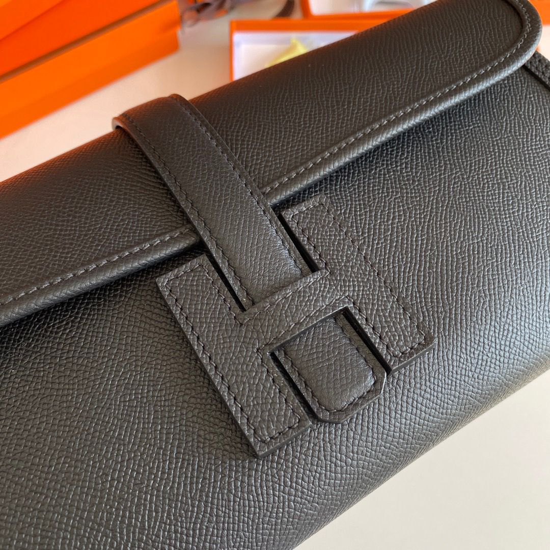 Hermes Jige Elan 29 Clutch Bag In Black Epsom Leather - Image 5