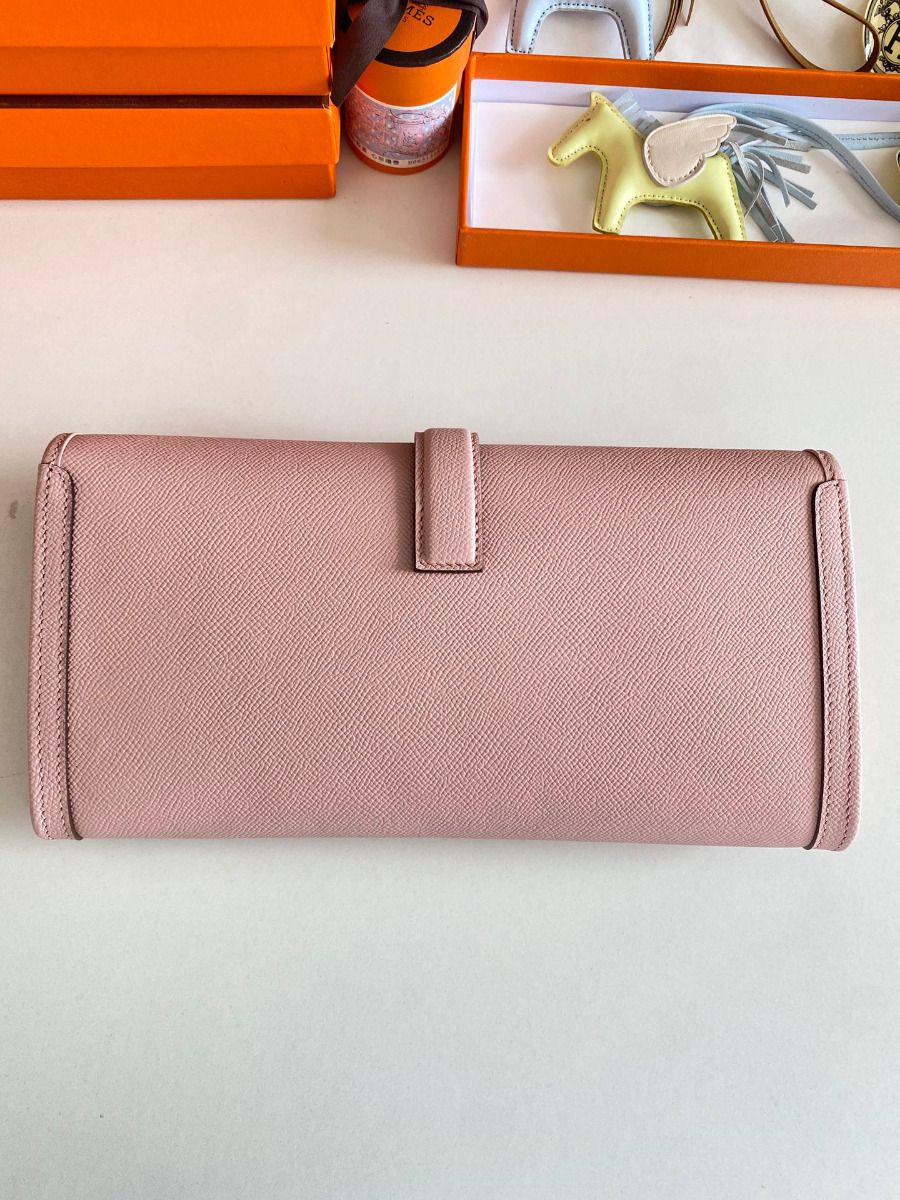 Hermes Jige Elan 29 Clutch Bag In Pink Epsom Leather - Image 3