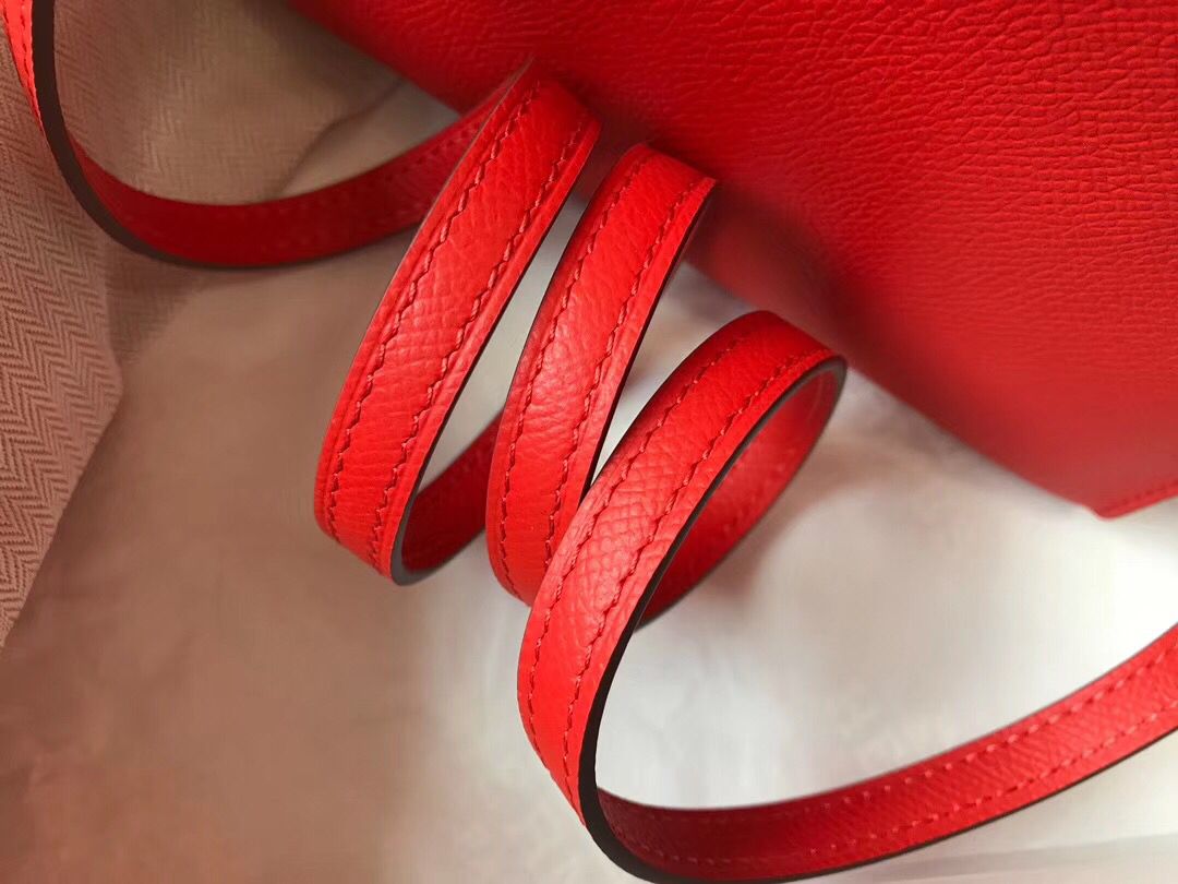 Hermes Kelly Mini II Bag In Rouge Casaque Epsom Leather GHW - Image 4