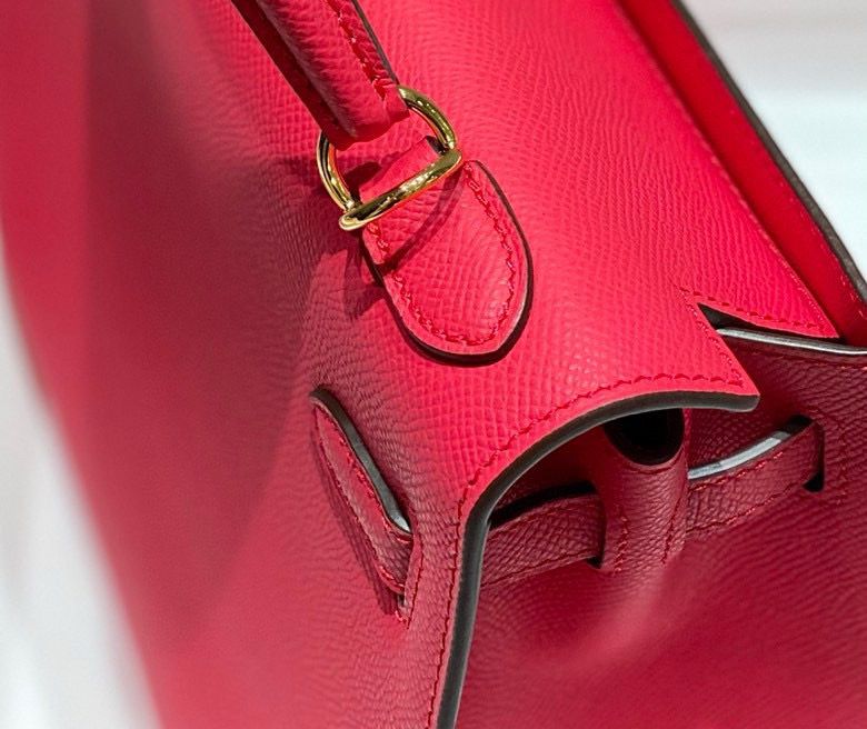 Hermes Kelly 25cm Sellier Bag In Rose Extreme Epsom Leather - Image 8