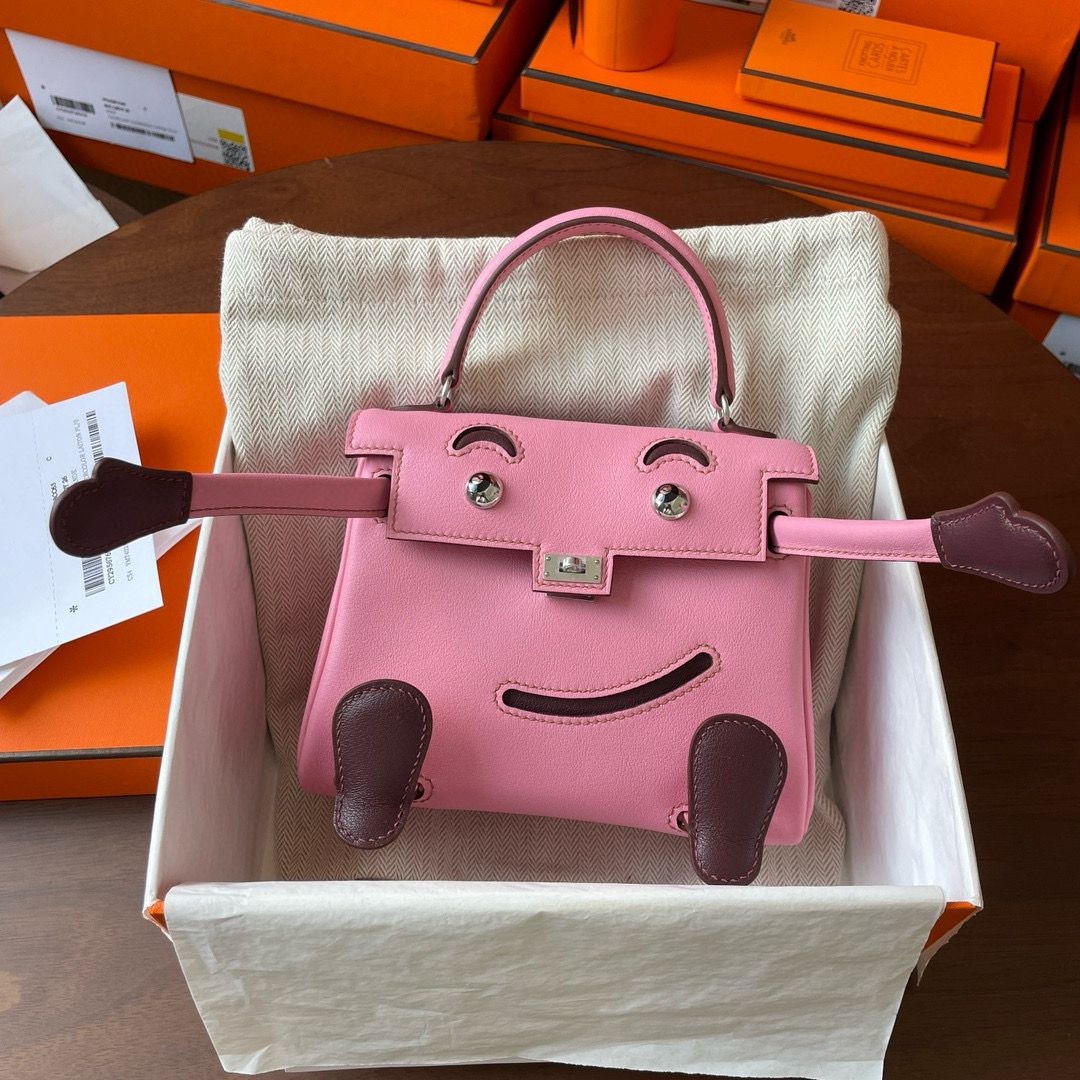 Hermes Kelly Doll Quelle Idole Bag in Pink Swift Calfskin - Image 5