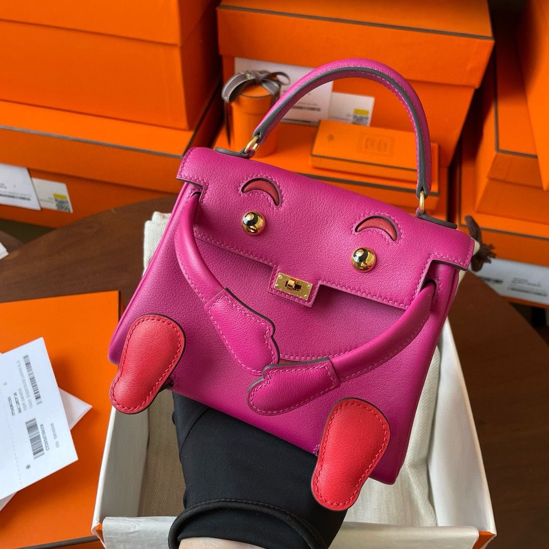 Hermes Kelly Doll Quelle Idole Bag in Rose Purple Swift Calfskin - Image 4