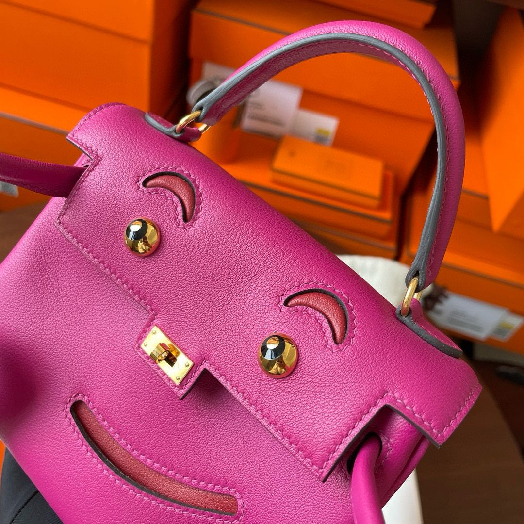 Hermes Kelly Doll Quelle Idole Bag in Rose Purple Swift Calfskin - Image 10