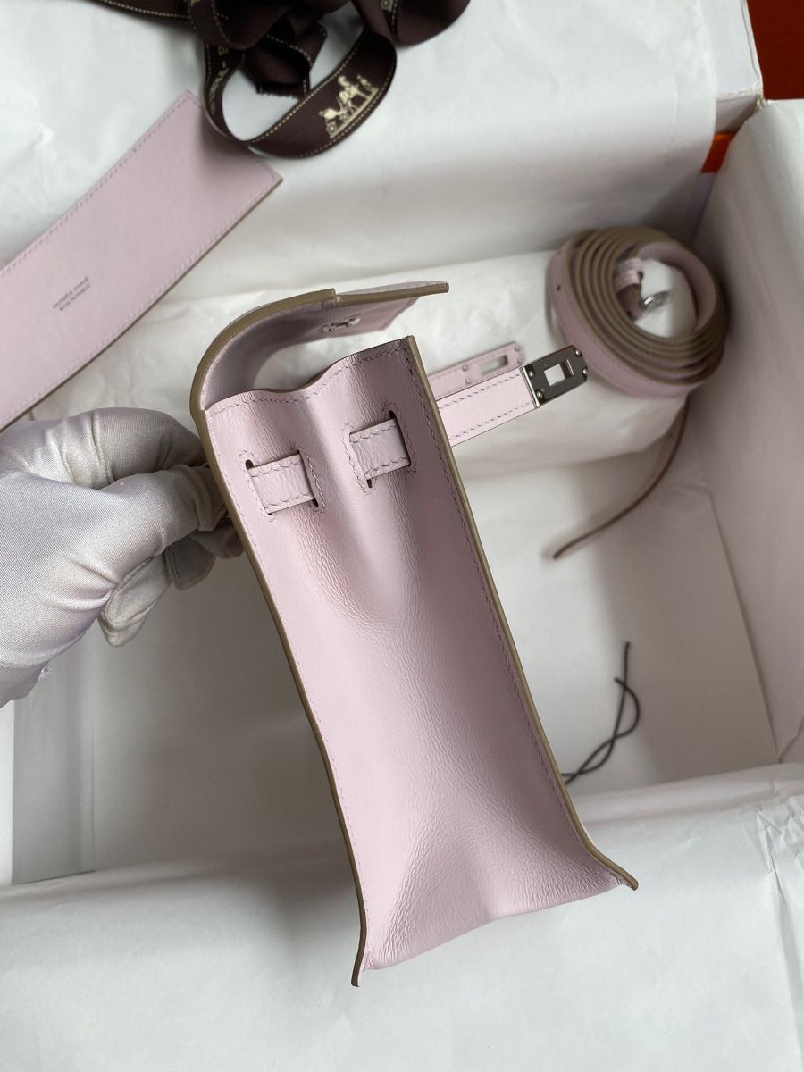 Hermes Kelly Danse II Bag In Mauve Pale Evercolor Calfskin - Image 7