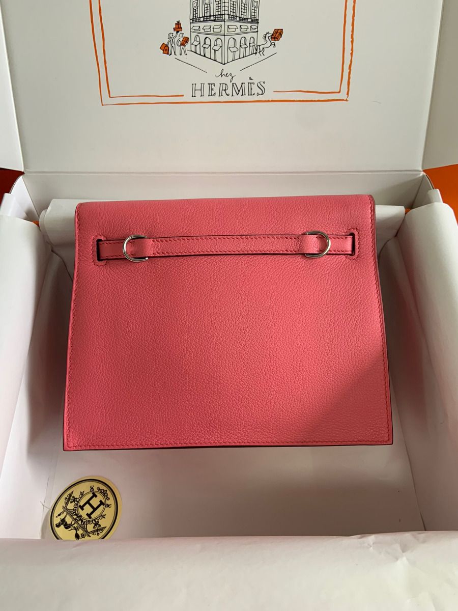 Hermes Kelly Danse II Bag In Rose Lipstick Evercolor Calfskin - Image 3
