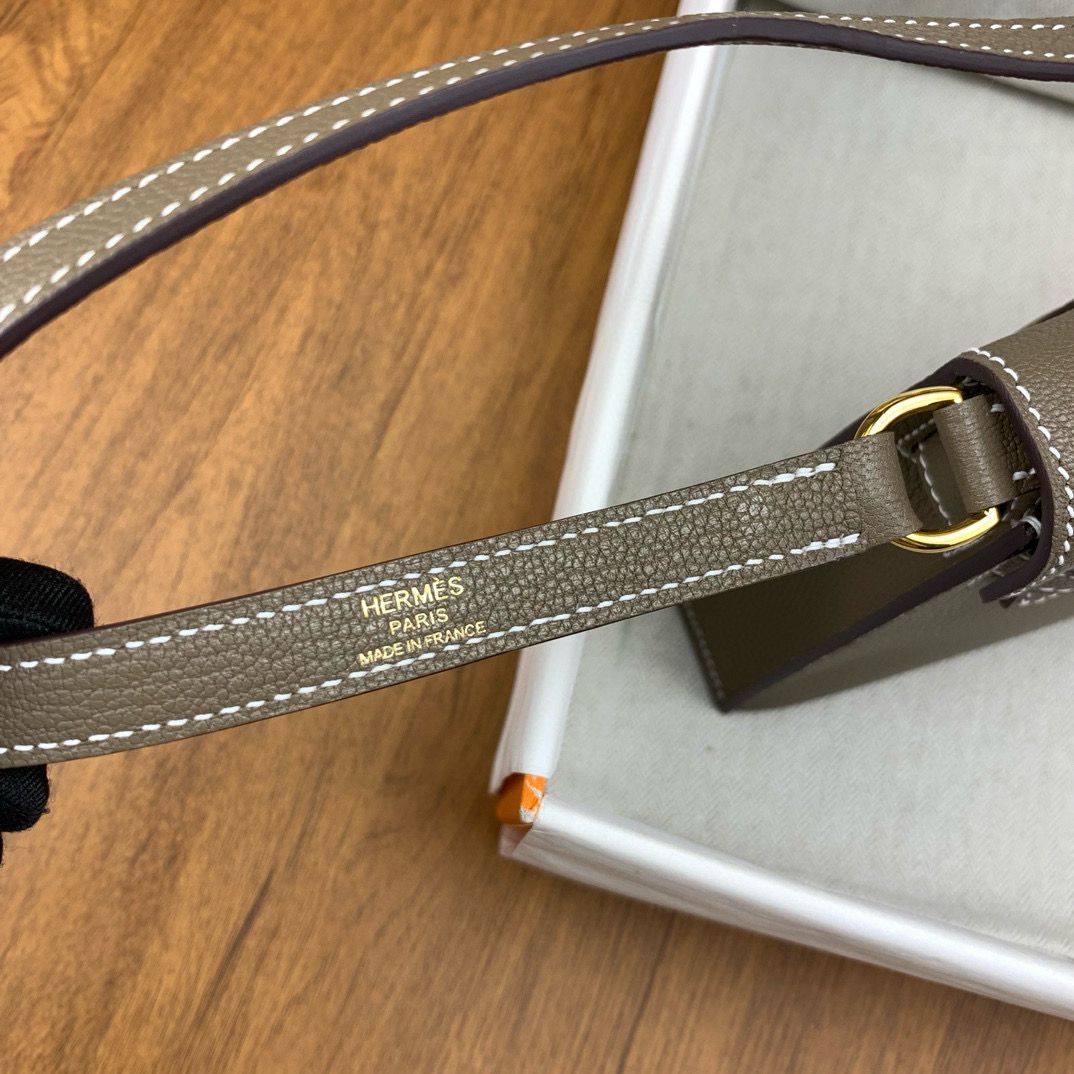Hermes Kelly Elan Handmade Bag In Taupe Chevre Mysore Leather - Image 7