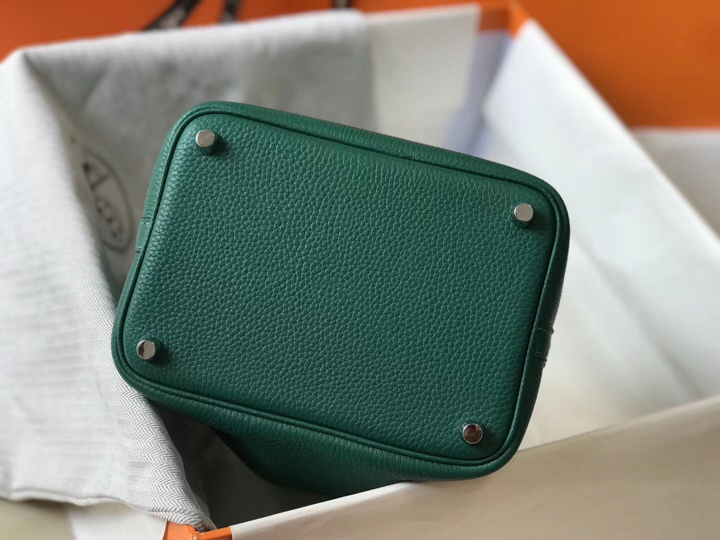 Hermes Picotin Lock 18 Bag In Vert Vertigo Clemence Leather - Image 5