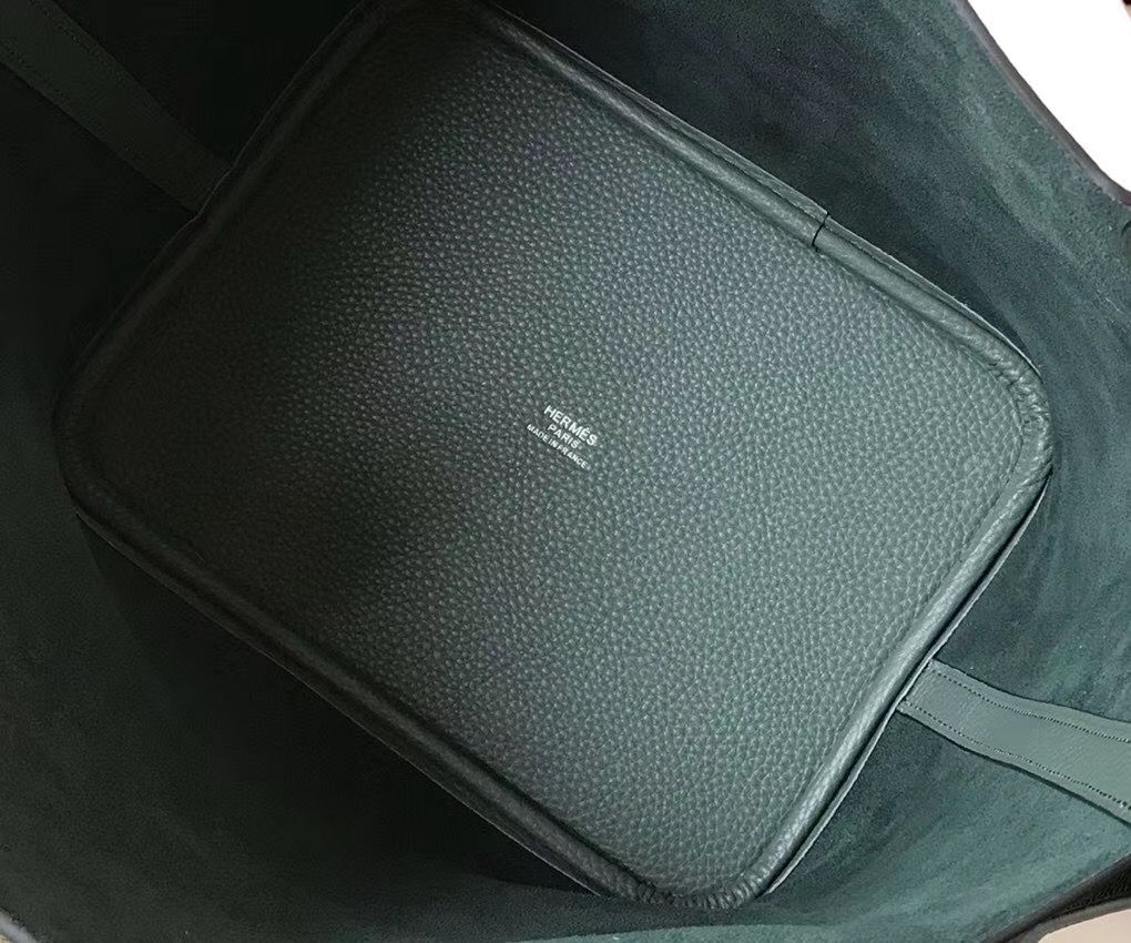 Hermes Picotin Lock 22 Bag In Vert Amande Clemence Leather - Image 7