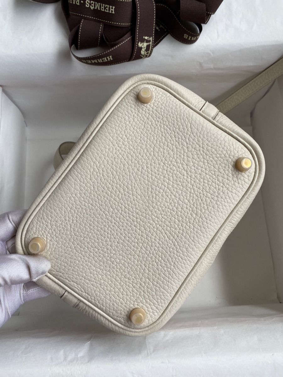 Hermes Picotin Lock 18 Handmade Bag in Craie Clemence Leather - Image 9