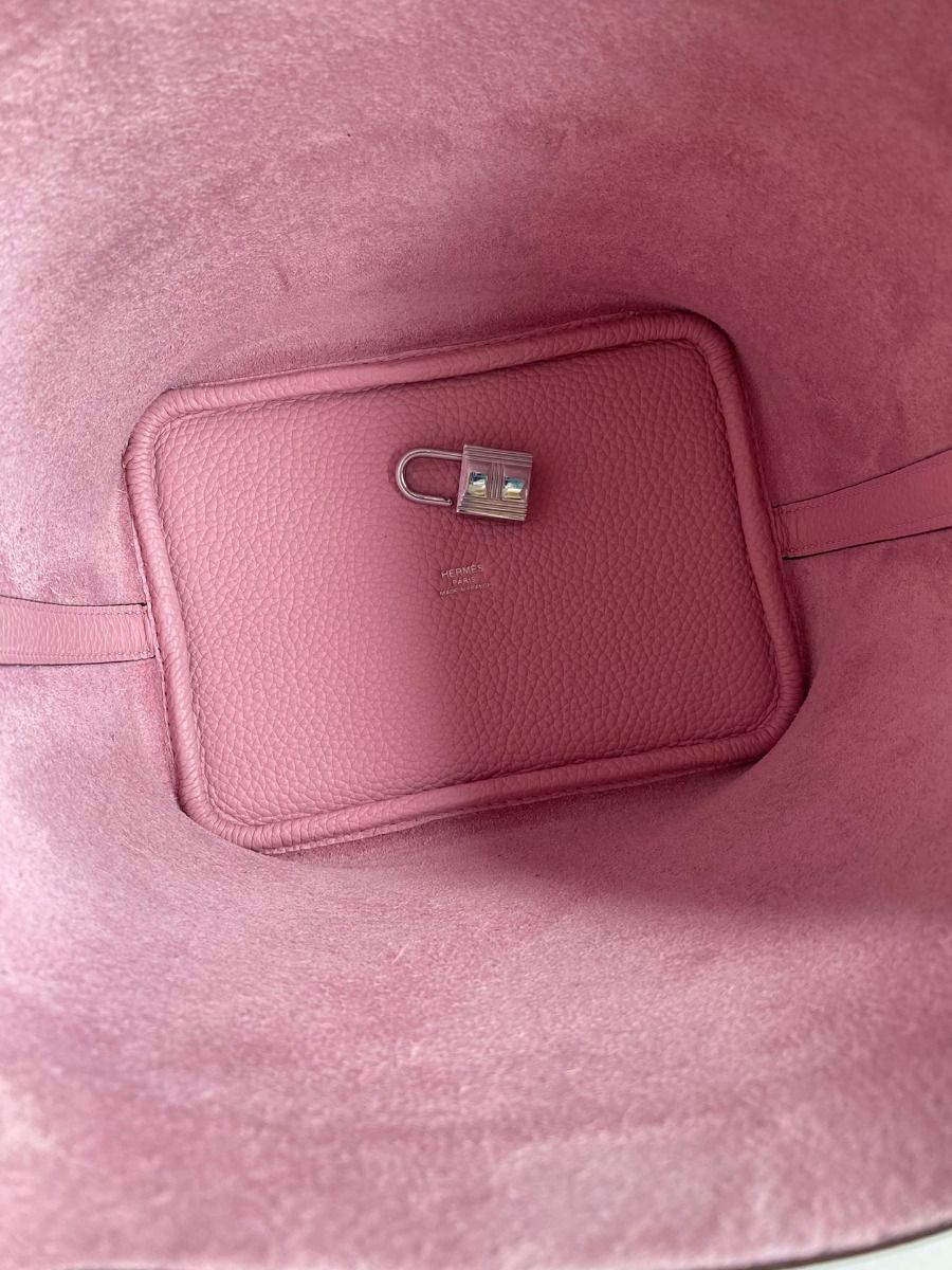 Hermes Picotin Lock 18 Handmade Bag in Mauve Sylvestre Clemence Leather - Image 7