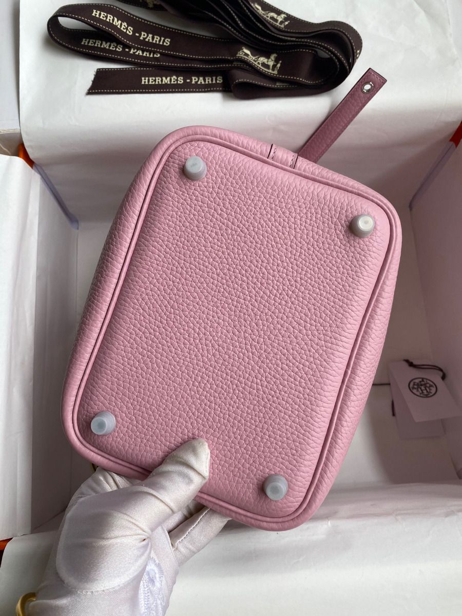 Hermes Picotin Lock 18 Handmade Bag in Mauve Sylvestre Clemence Leather - Image 9