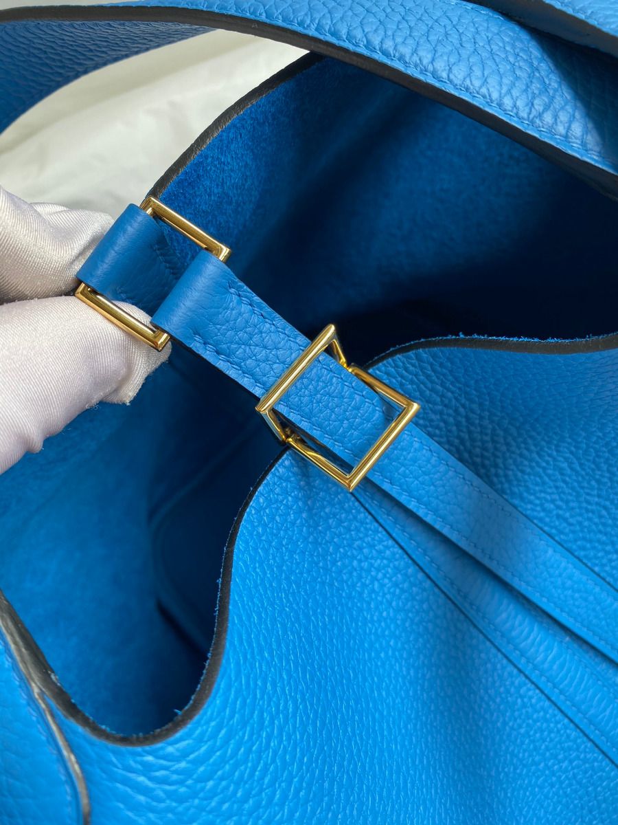 Hermes Picotin Lock 22 Handmade Bag in Mykonos Clemence Leather - Image 5