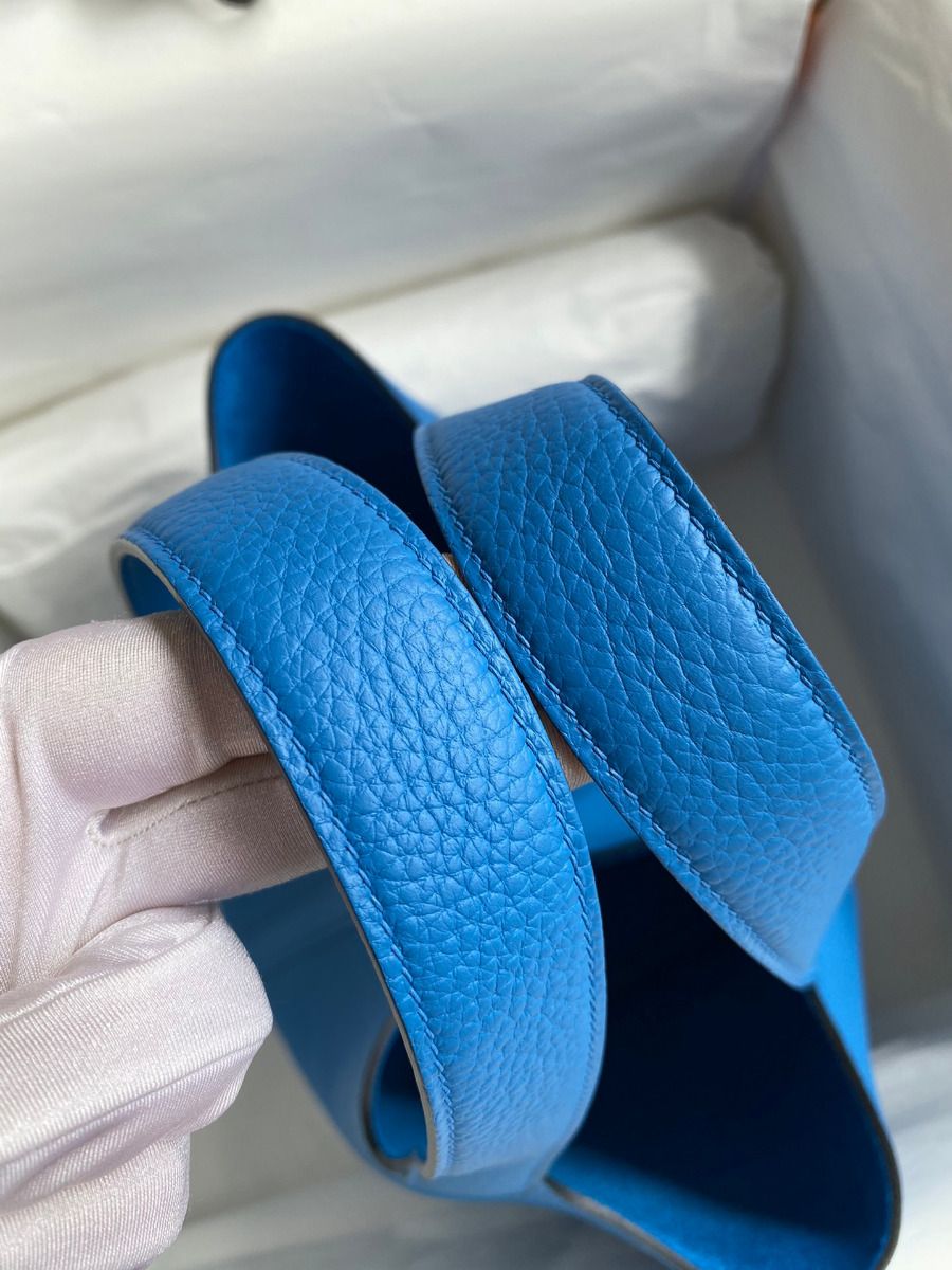 Hermes Picotin Lock 22 Handmade Bag in Mykonos Clemence Leather - Image 6