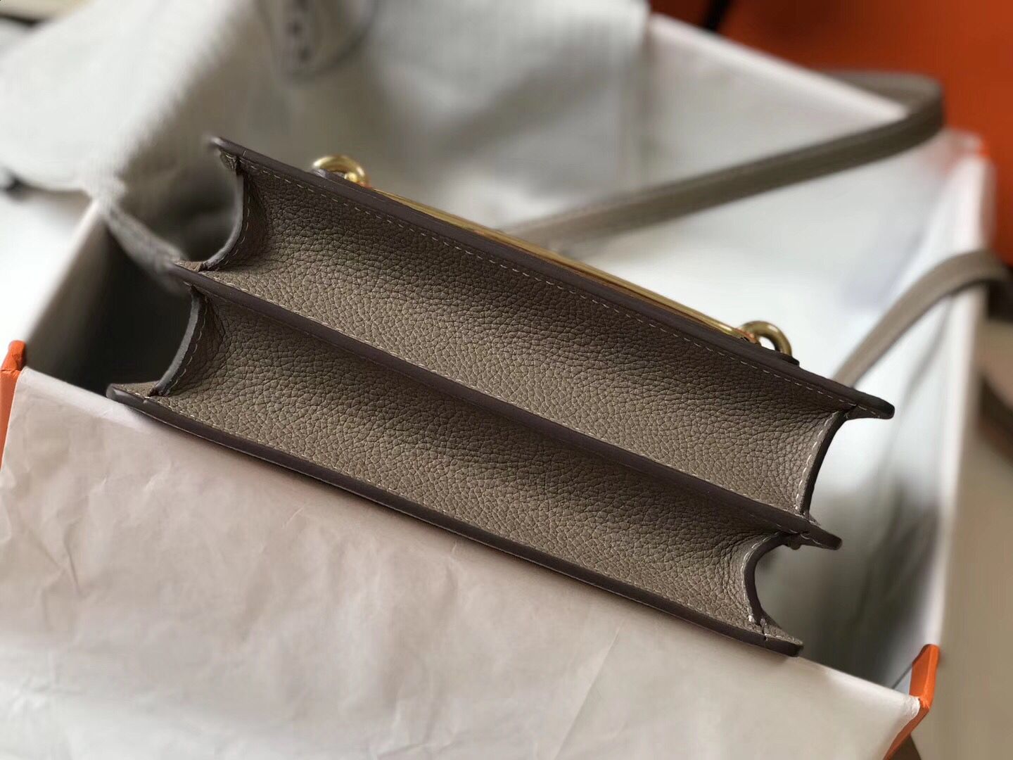 Hermes Mini Sac Roulis 18cm Bag In Grey Evercolor Calfskin - Image 4