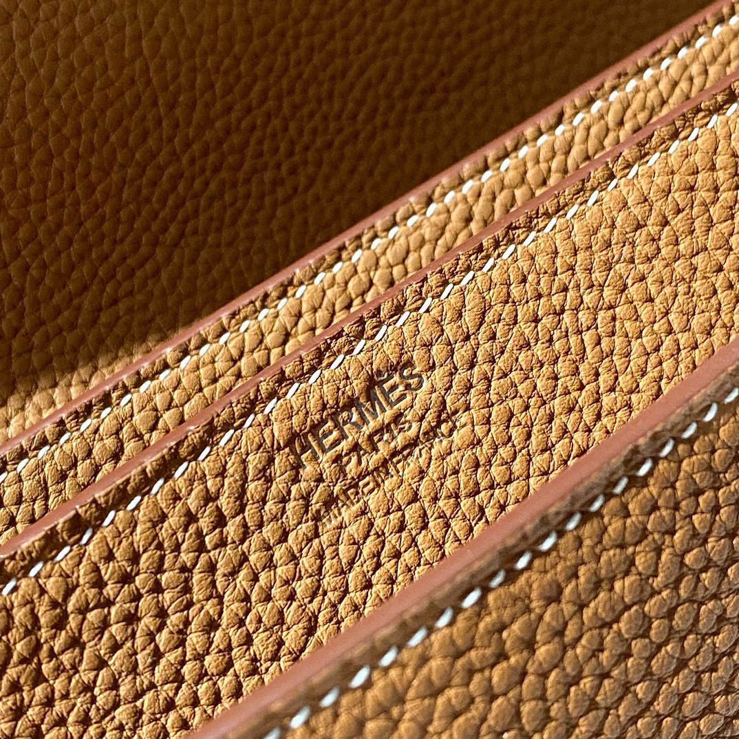 Hermes Sac a Depeches 38 Briefcase in Gold Clemence Leather - Image 5