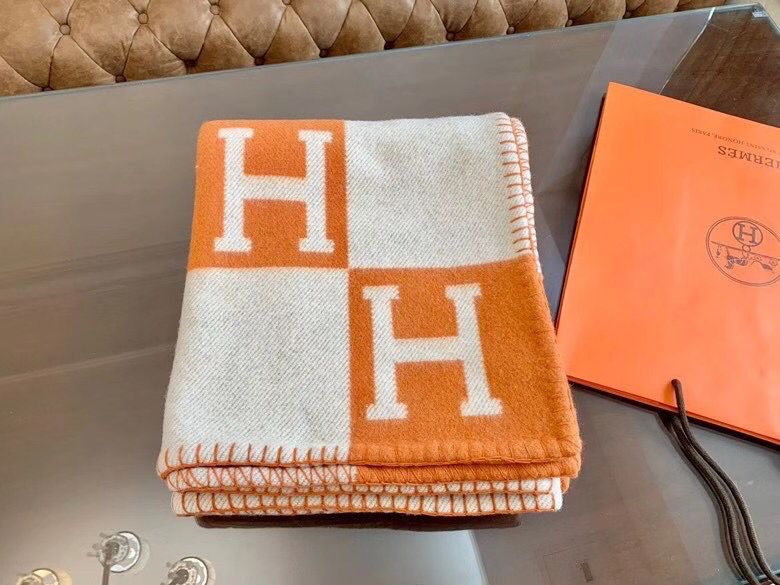 Hermes Orange Avalon Throw Blanket - Image 3