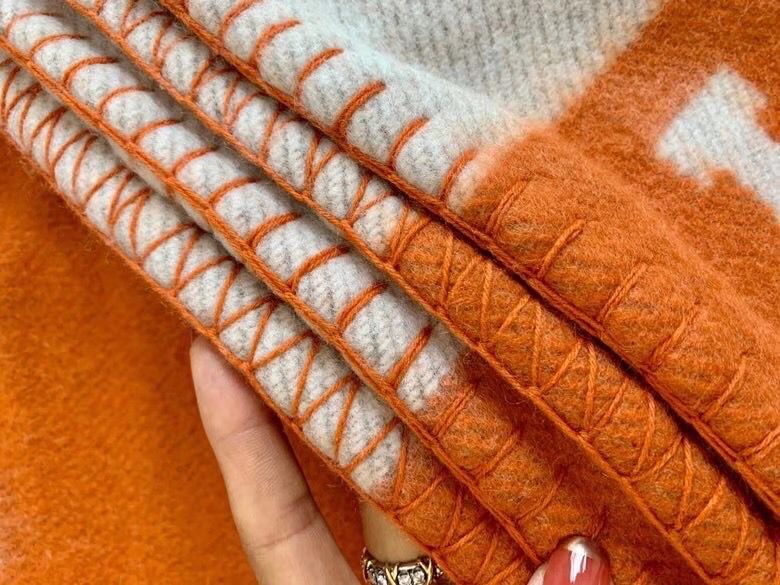 Hermes Orange Avalon Throw Blanket - Image 6
