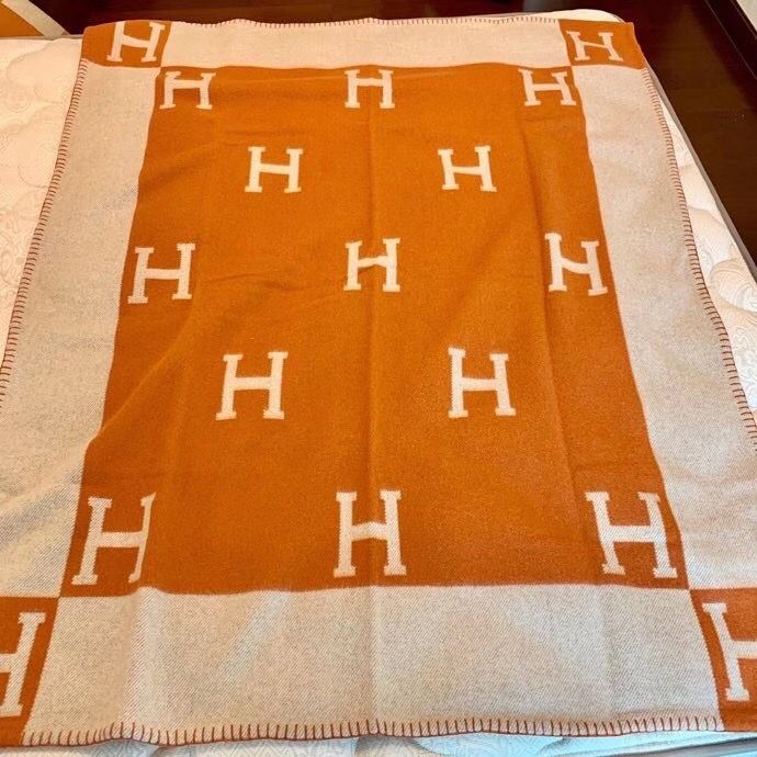 Hermes Orange Avalon Throw Blanket - Image 8