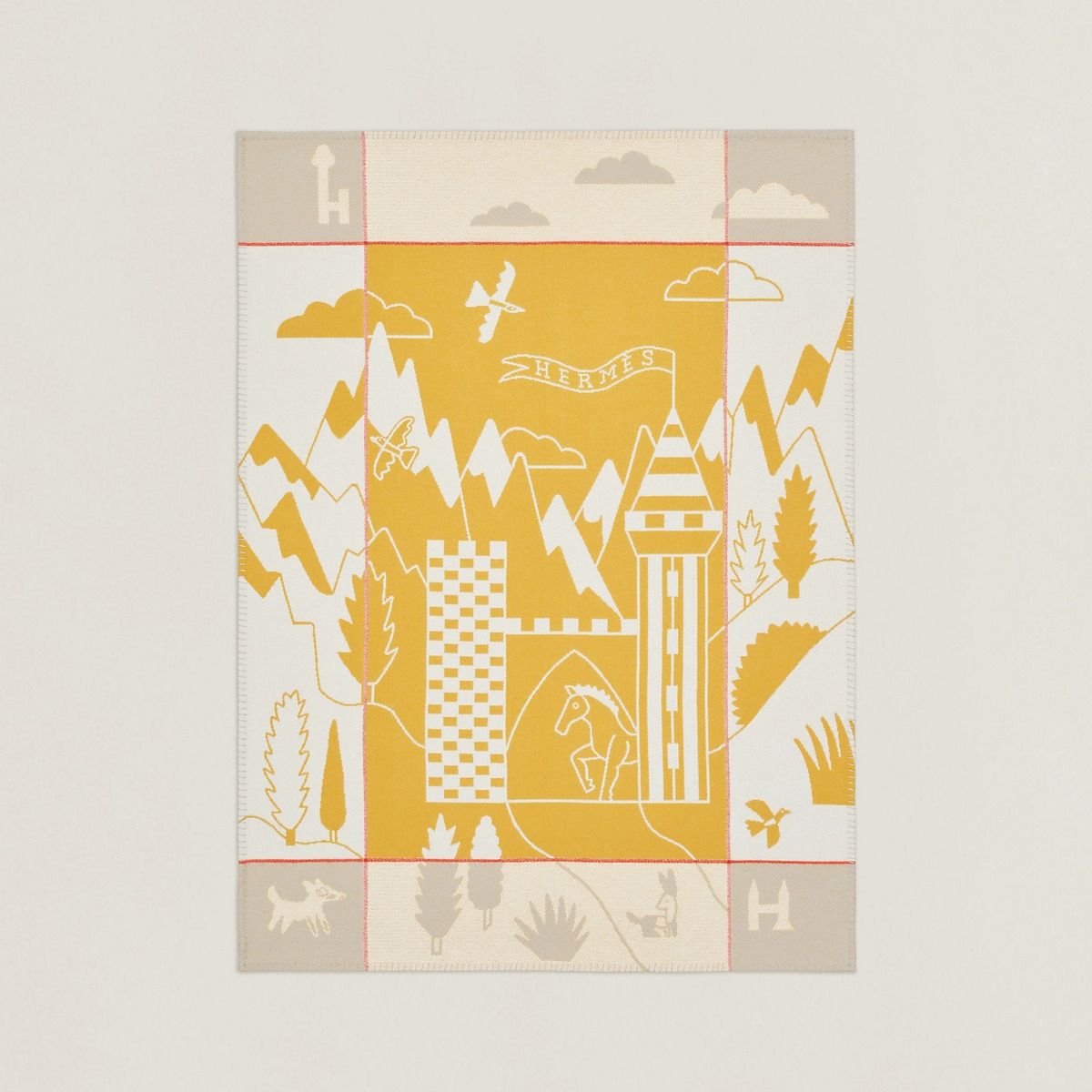 Hermes Avalon Epopee Blanket in Jaune Wool and Cashmere - Image 3