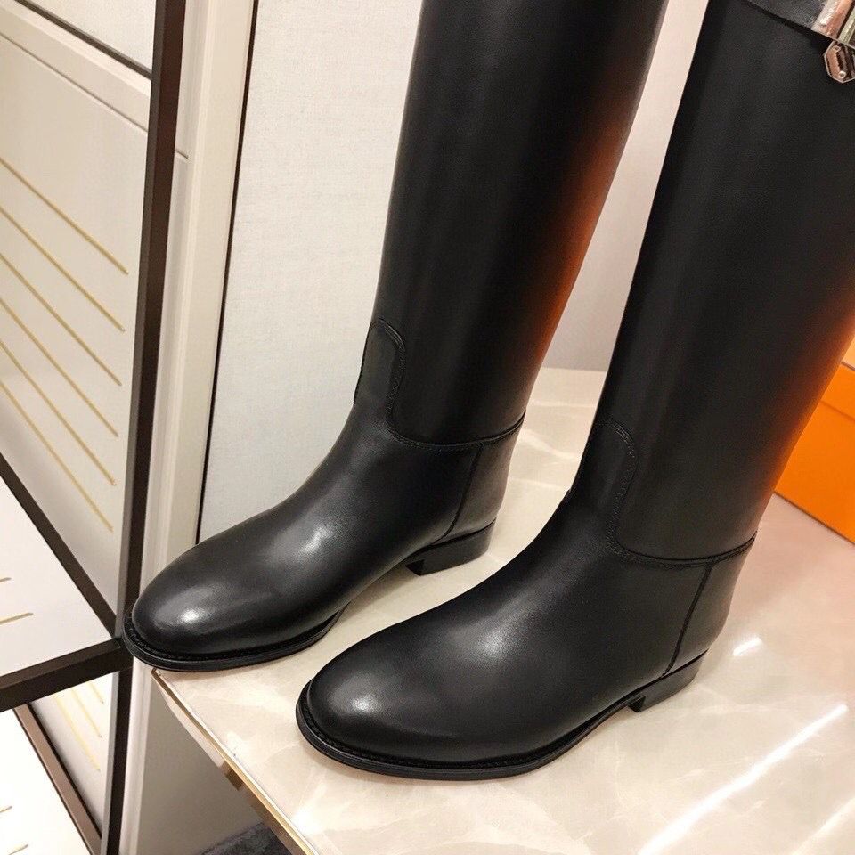 Hermes Jumping Boots In Black Calfskin - Image 5