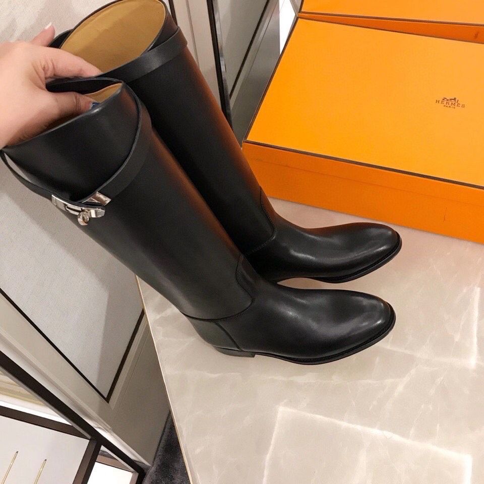Hermes Jumping Boots In Black Calfskin - Image 7