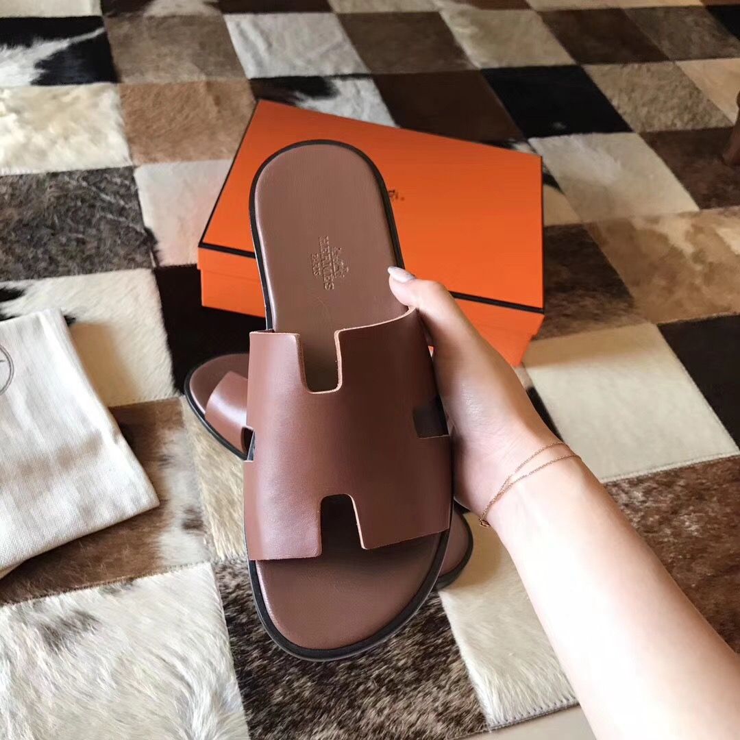 Hermes Izmir Sandals In Camarel Swift Leather - Image 8