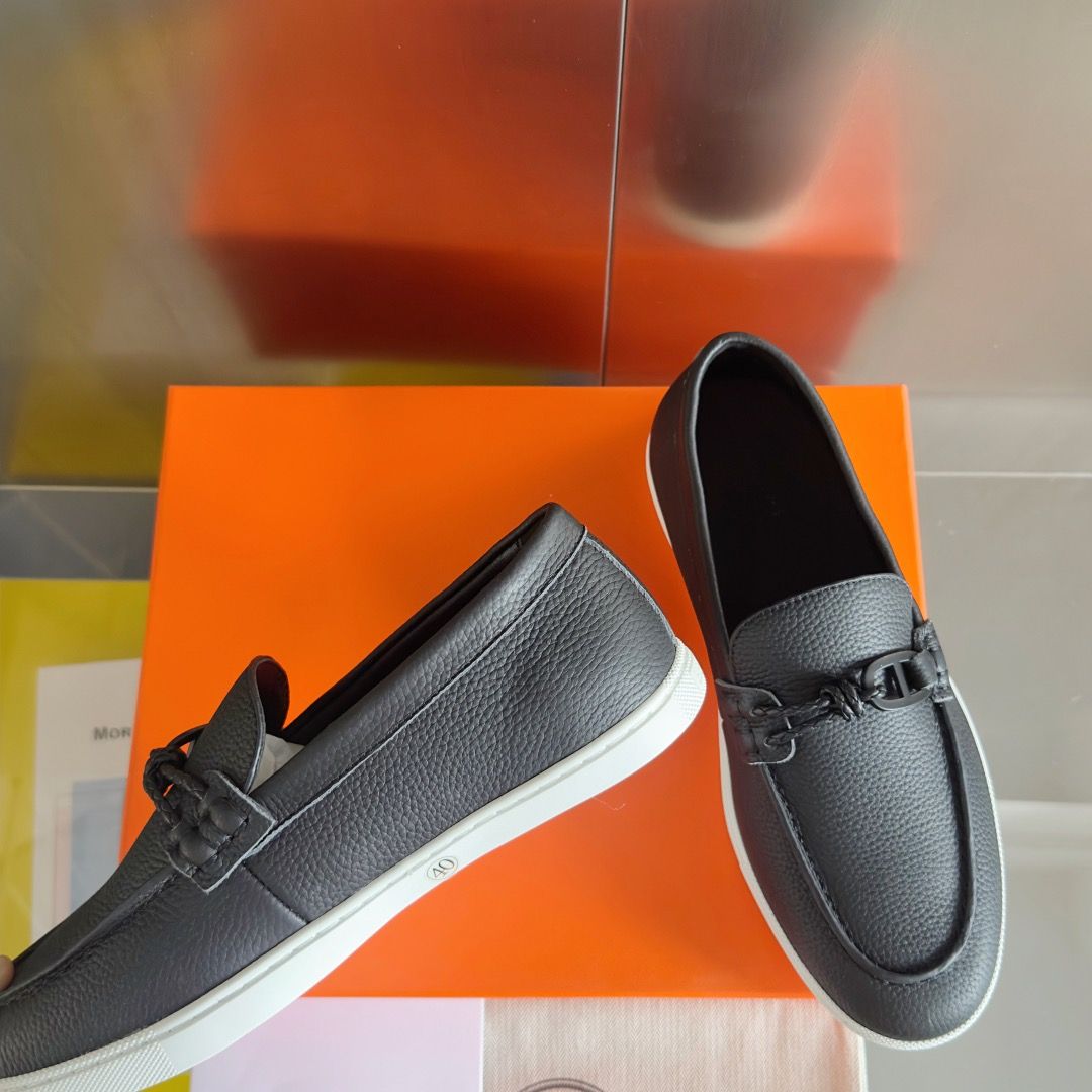 Hermes Men's Ignacio Loafers in Black Taurillon Leather - Image 5