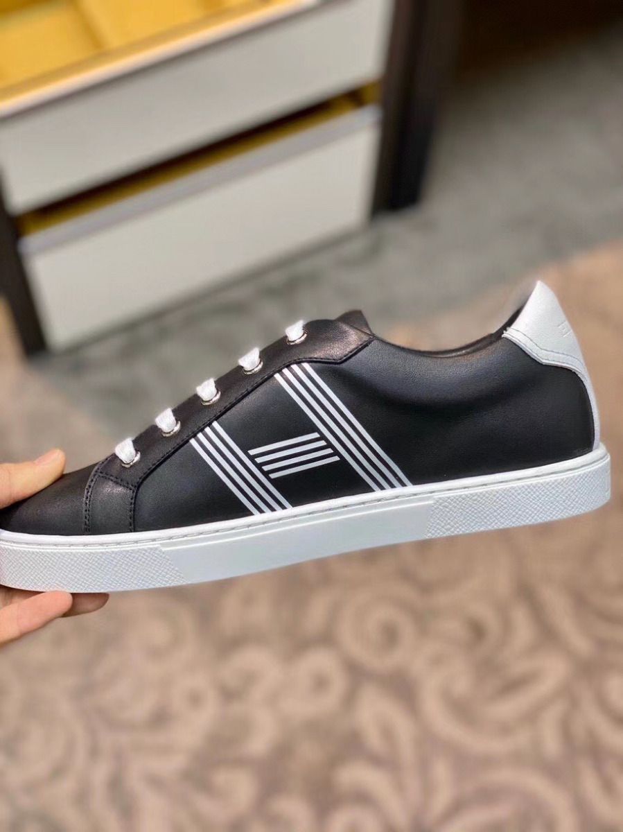 Hermes Men's Avantage Sneakers In Black Calfskin - Image 8