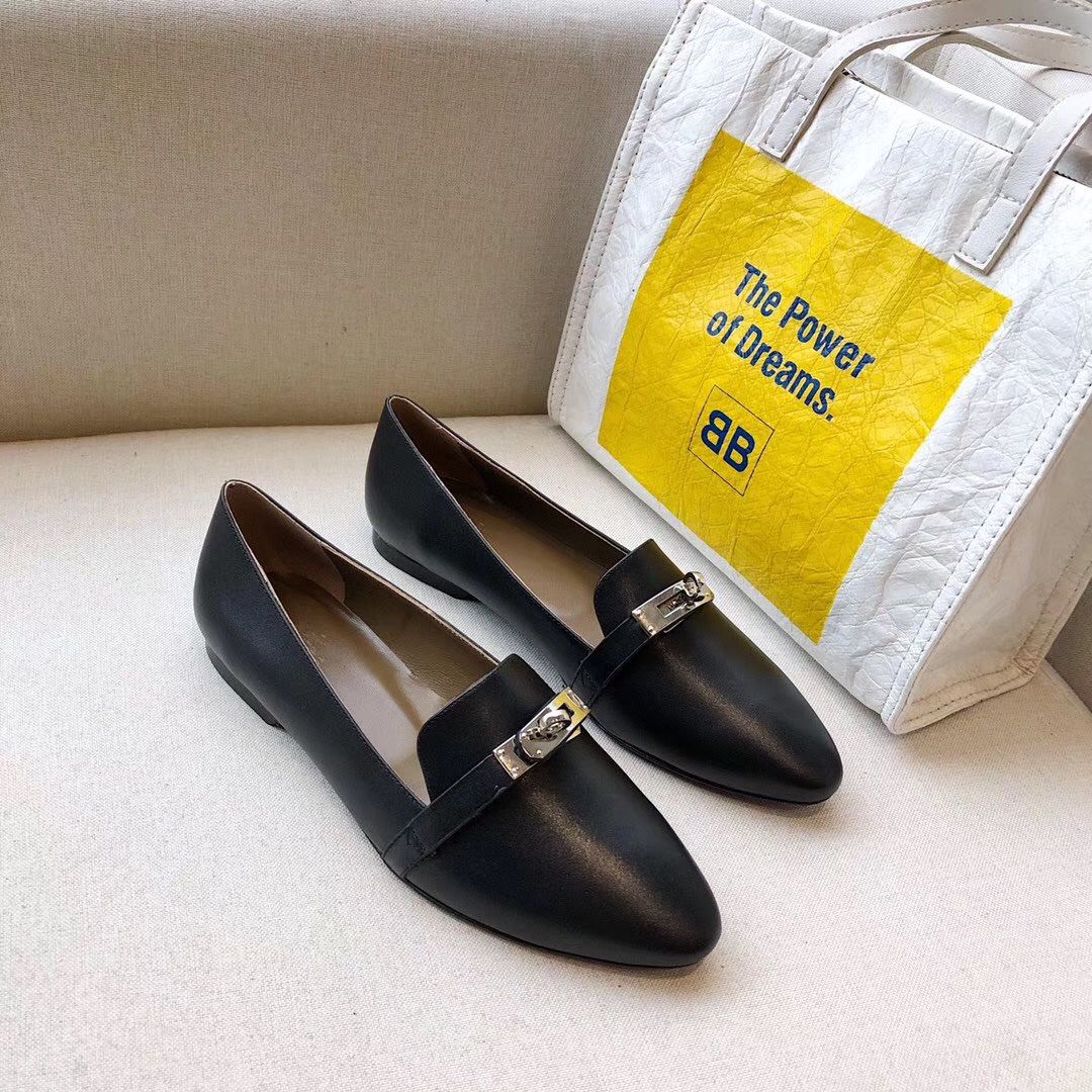 Hermes Pegase Ballerina Flats In Black Leather - Image 3