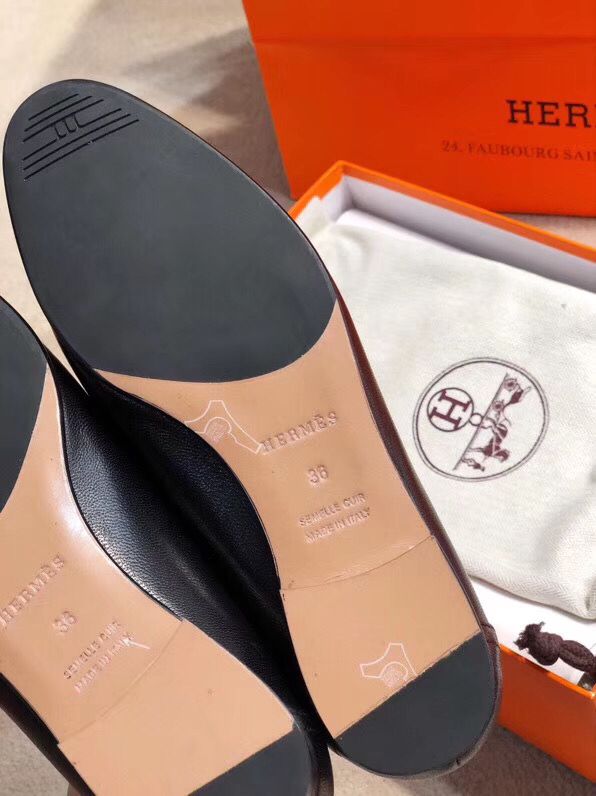 Hermes Paris Loafers In Black Goatskin - Image 9