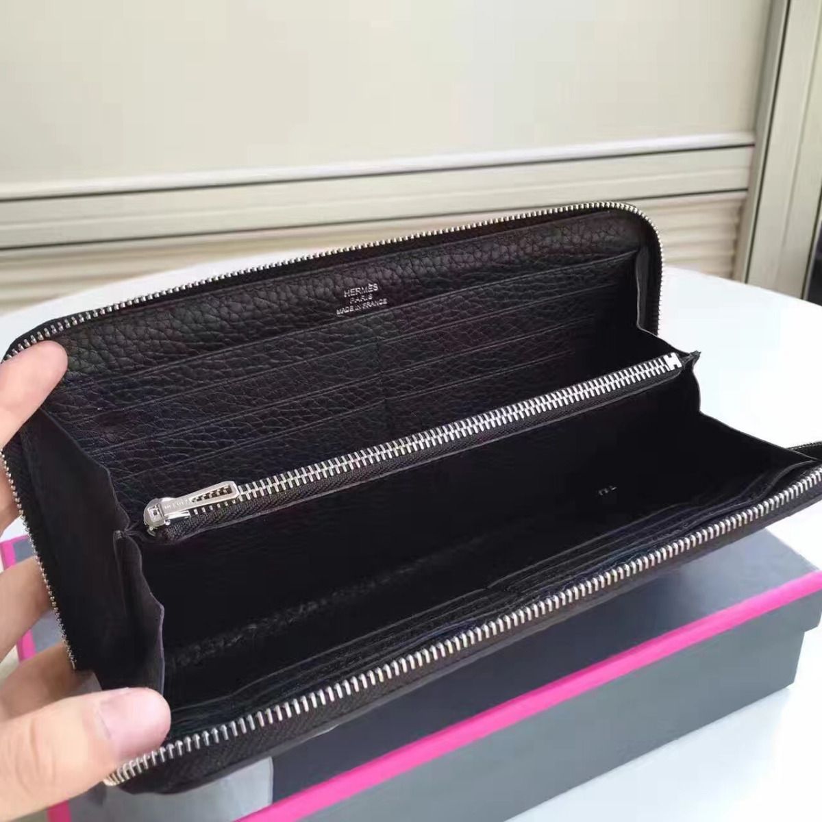 Hermes Black Clemence Azap Zipped Wallet - Image 5