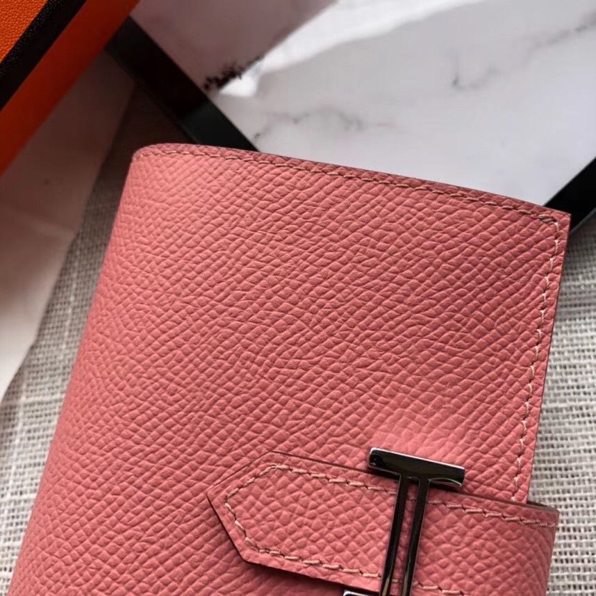 Hermes Bearn Mini Wallet In Rose Confetti Epsom Leather - Image 3