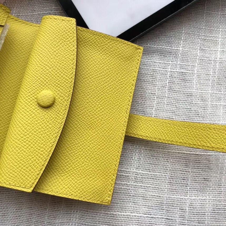 Hermes Bearn Mini Wallet In Yellow Epsom Leather - Image 6